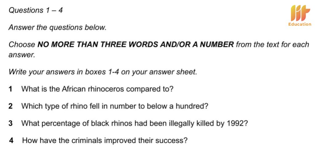 Short Answer Questions IELTS Reading