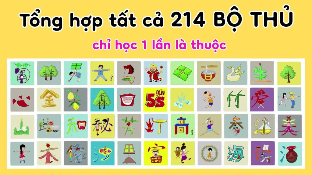 Học thuộc 214 bộ thủ để hiểu logic cấu tạo chữ Hán