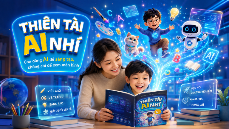 Thiên Tài AI Nhí: Cuốn sách giúp trẻ dùng AI để sáng tạo, không chỉ để xem màn hình